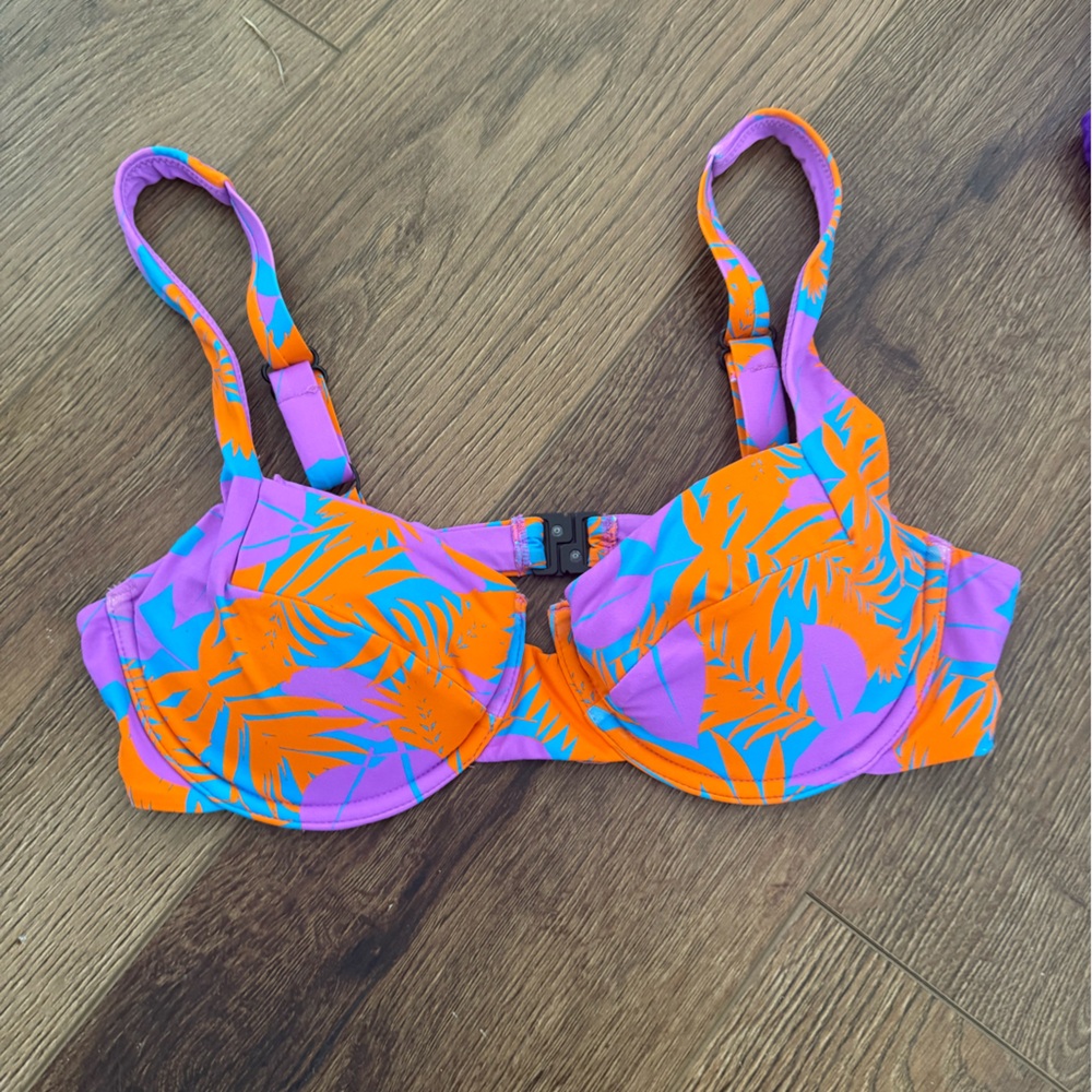 Vetchy Vibrant Orange and Purple Bikini Top